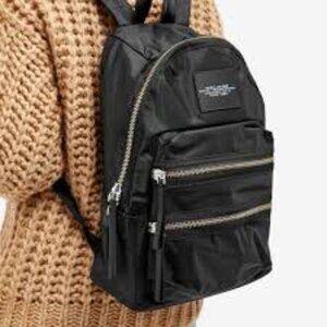 Marc Jacobs Black Backpack with Gold Zippers